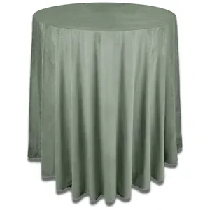 Скатерть бархат "Бета" шалфей серебристый для коктейльного стола