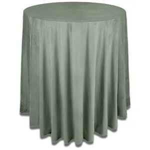 Скатерть бархат "Бета" шалфей серебристый для коктейльного стола