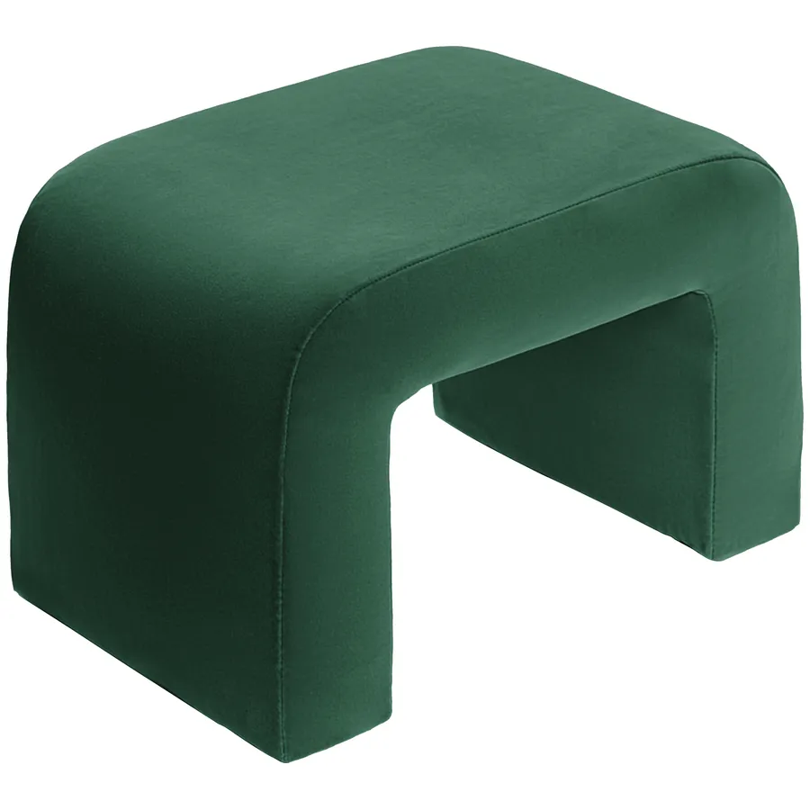 Пуфик "Боу" мини | зеленый малахит бархат - Фото миниатюра 2