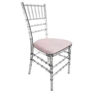 Стул "Тиффани" прозрачный, бледно-розовый бархат