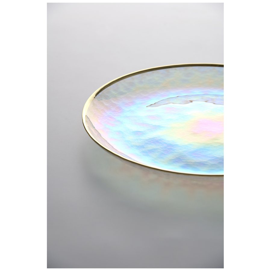 Тарелка "Кристи" перламутровая с золотым кантом - Фото миниатюра 2