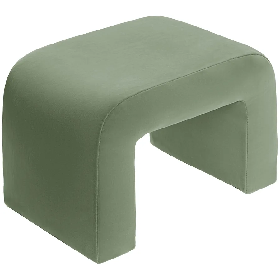 Пуфик "Боу" мини | светло-зеленый бархат - Фото миниатюра 2