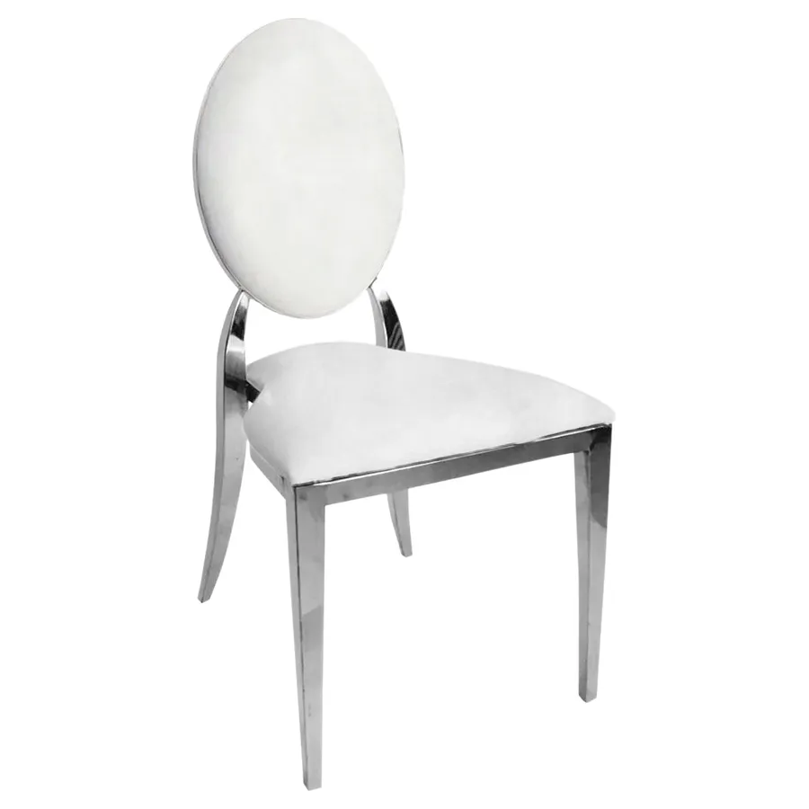 Стул "Вашингтон" серебряный, белый лед бархат - Фото миниатюра 1