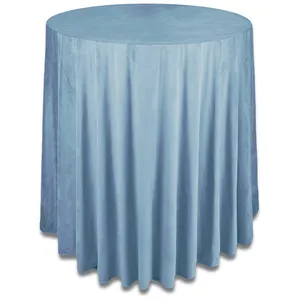 Скатерть бархат "Бета" голубой сапфир для коктейльного стола