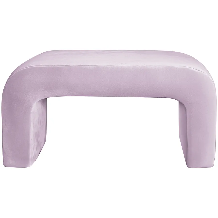 Пуфик "Боу" макс сиреневая дымка бархат - Фото миниатюра 1