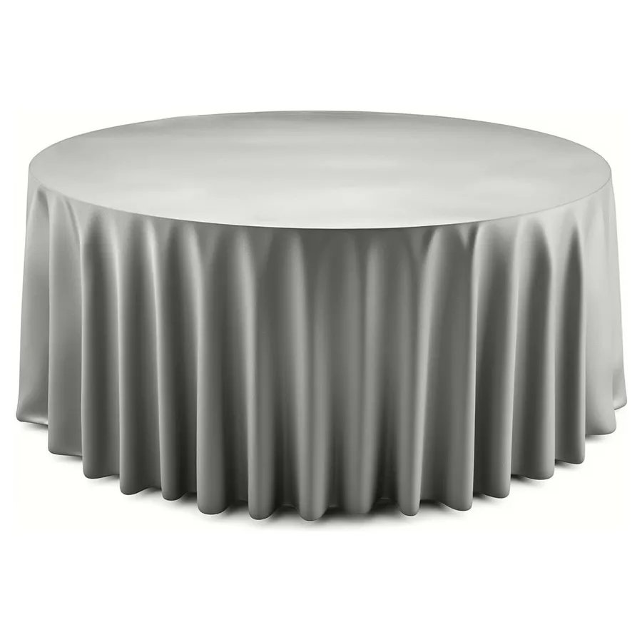 Скатерть "Шелк" серый оникс круглая - Фото миниатюра 1