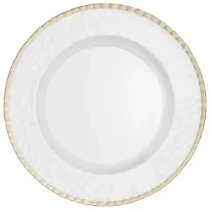 Тарелка "Барто"  прозрачная с золотым кантом