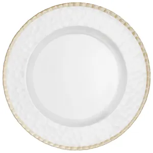 Тарелка "Барто"  прозрачная с золотым кантом