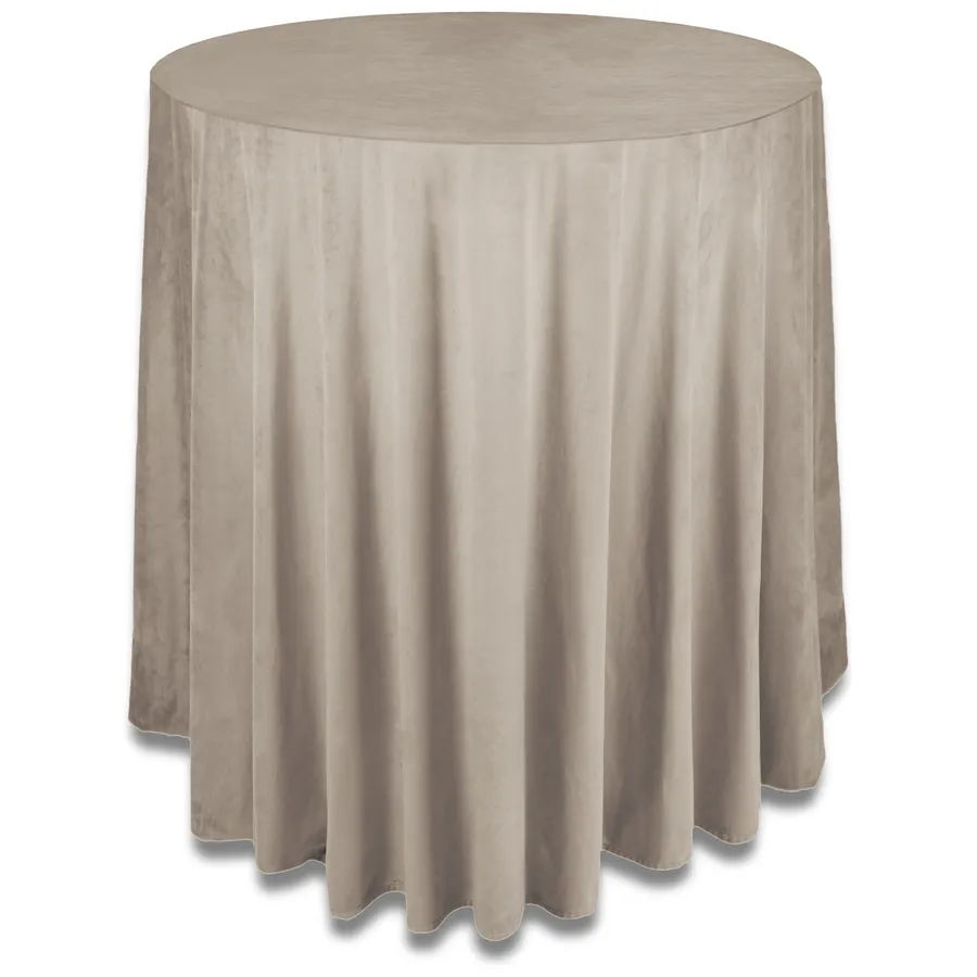 Скатерть бархат "Бета" капучино для коктейльного стола - Фото миниатюра 1