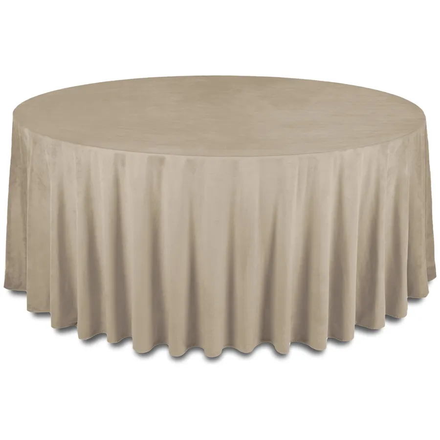 Скатерть бархатная "Бета" капучино круглая - Фото миниатюра 1