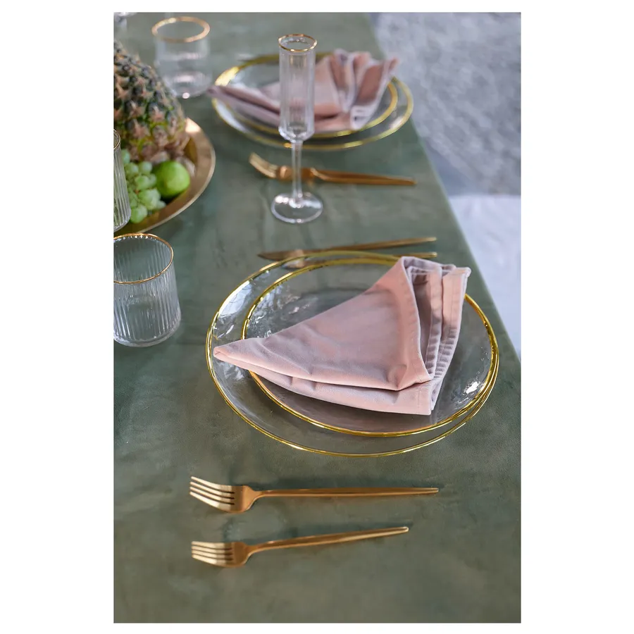 Скатерть бархатная "Бета" светло-зеленая прямоугольная - Фото миниатюра 3