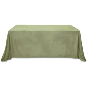 Скатерть бархатная "Бета" светло-зеленая прямоугольная - Фото 1