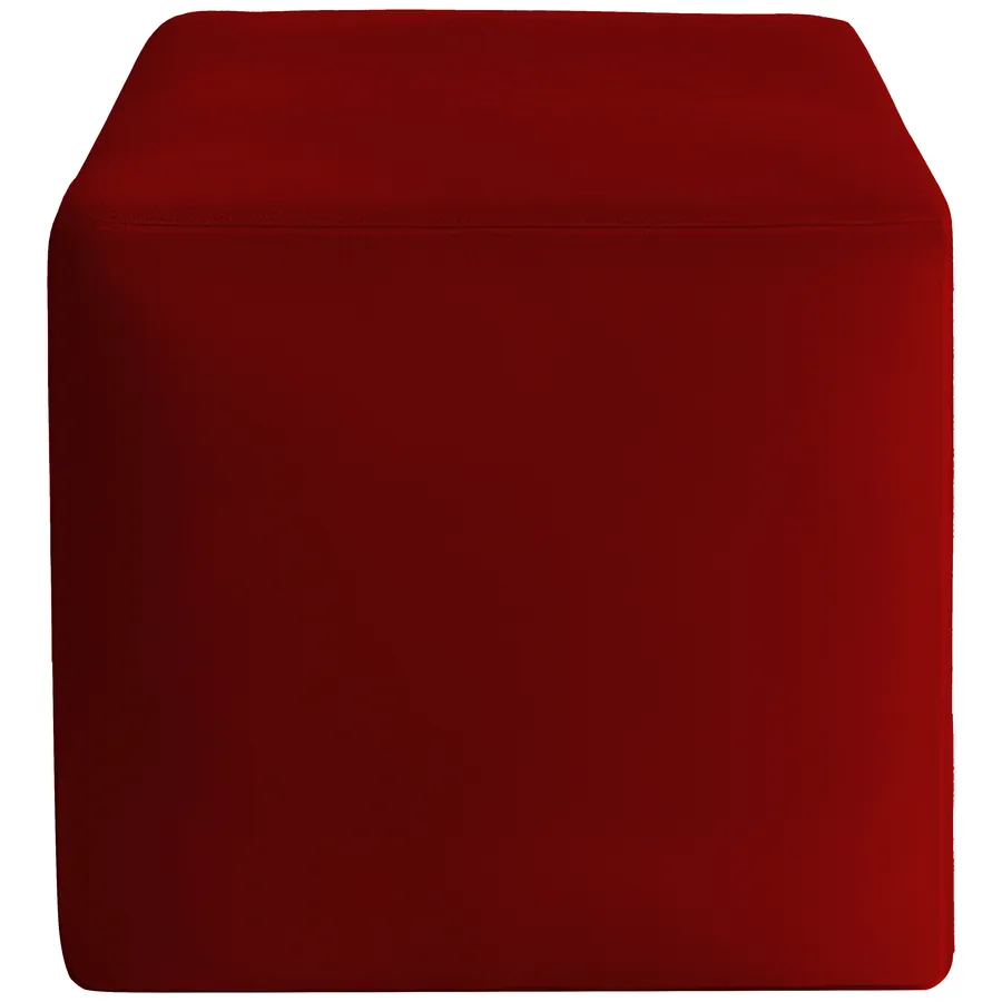 Чехол пуфик "Квадро" гранатовый бархат - Фото миниатюра 1