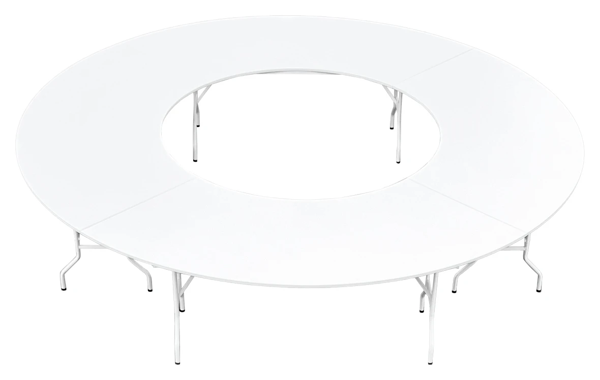 Банкетный стол "Вольф" змейка 4 части круг белый