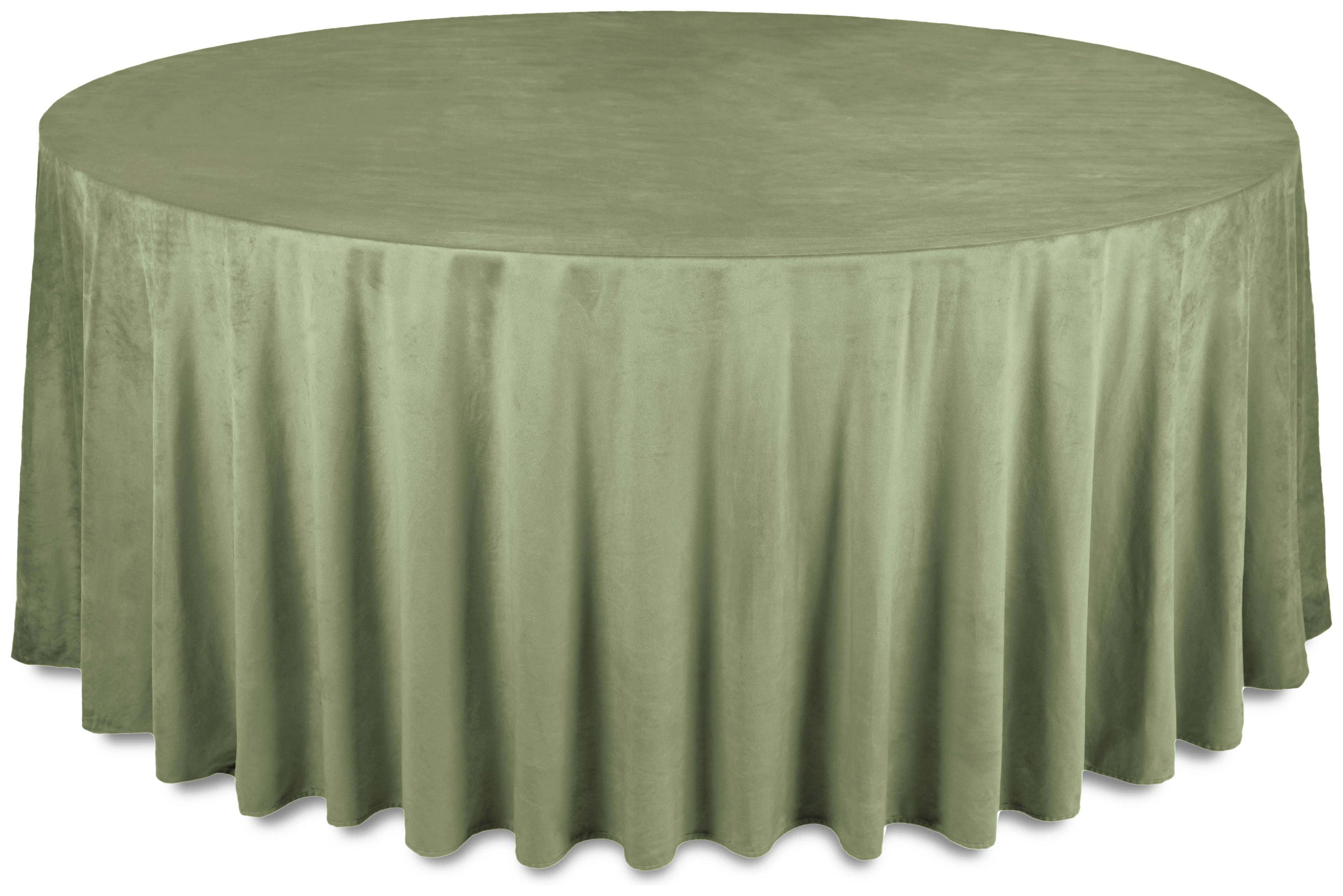 Скатерть бархатная "Бета" светло-зеленая круглая