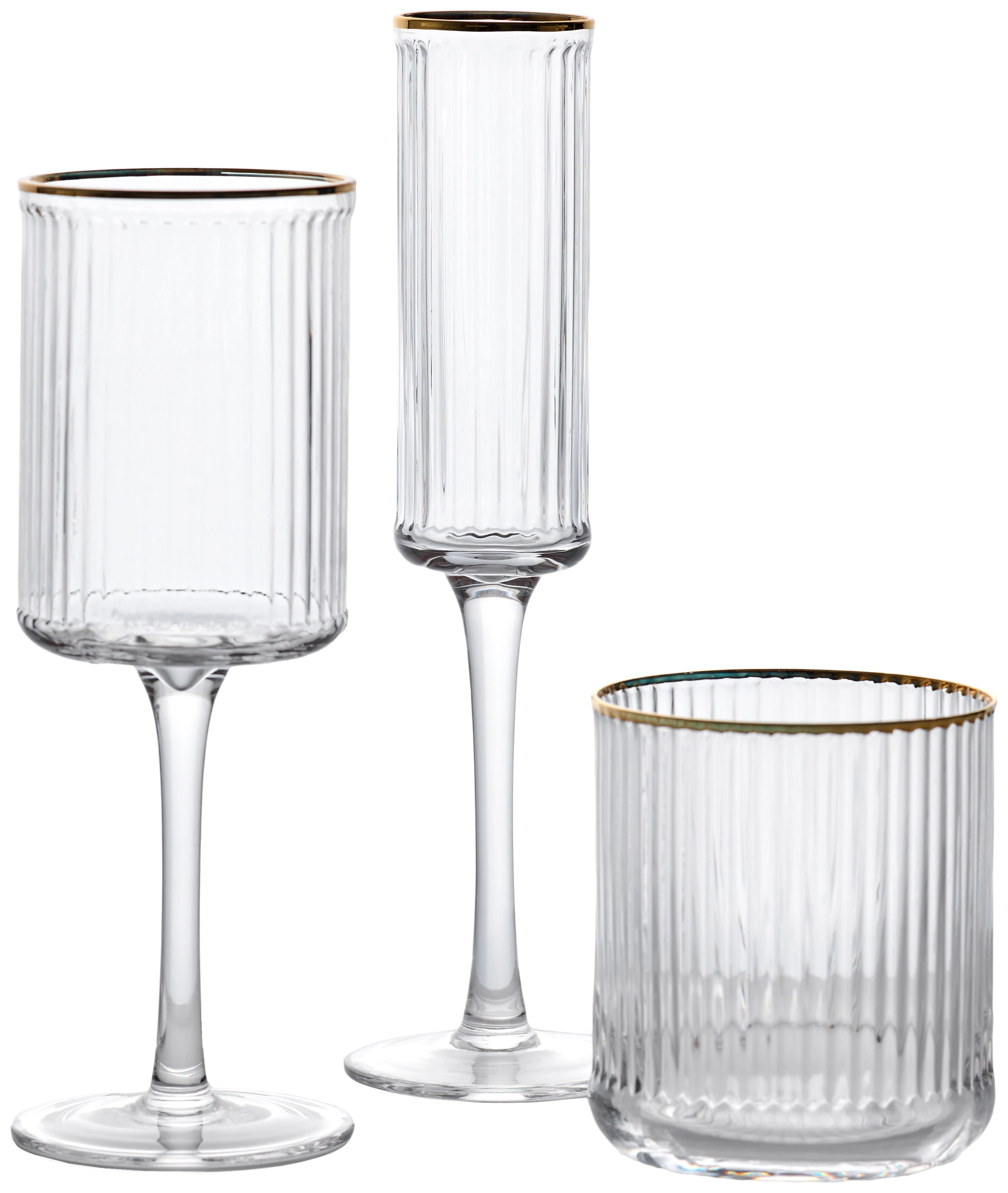 Набор бокалов "Бронте" с золотым кантом