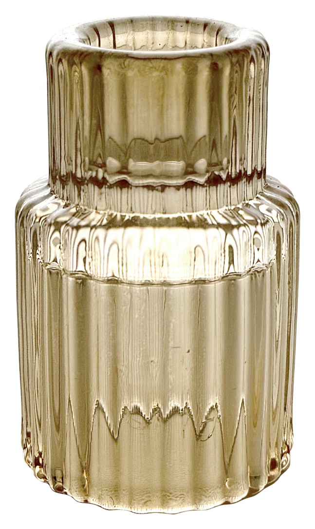 Подсвечник "Гарри" стеклянный янтарный