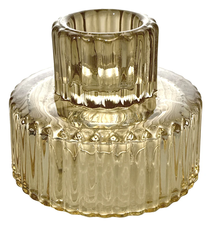 Подсвечник "Рон" стеклянный янтарный