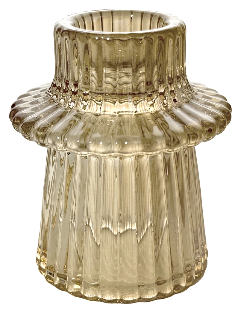 Подсвечник "Гермиона" стеклянный янтарный