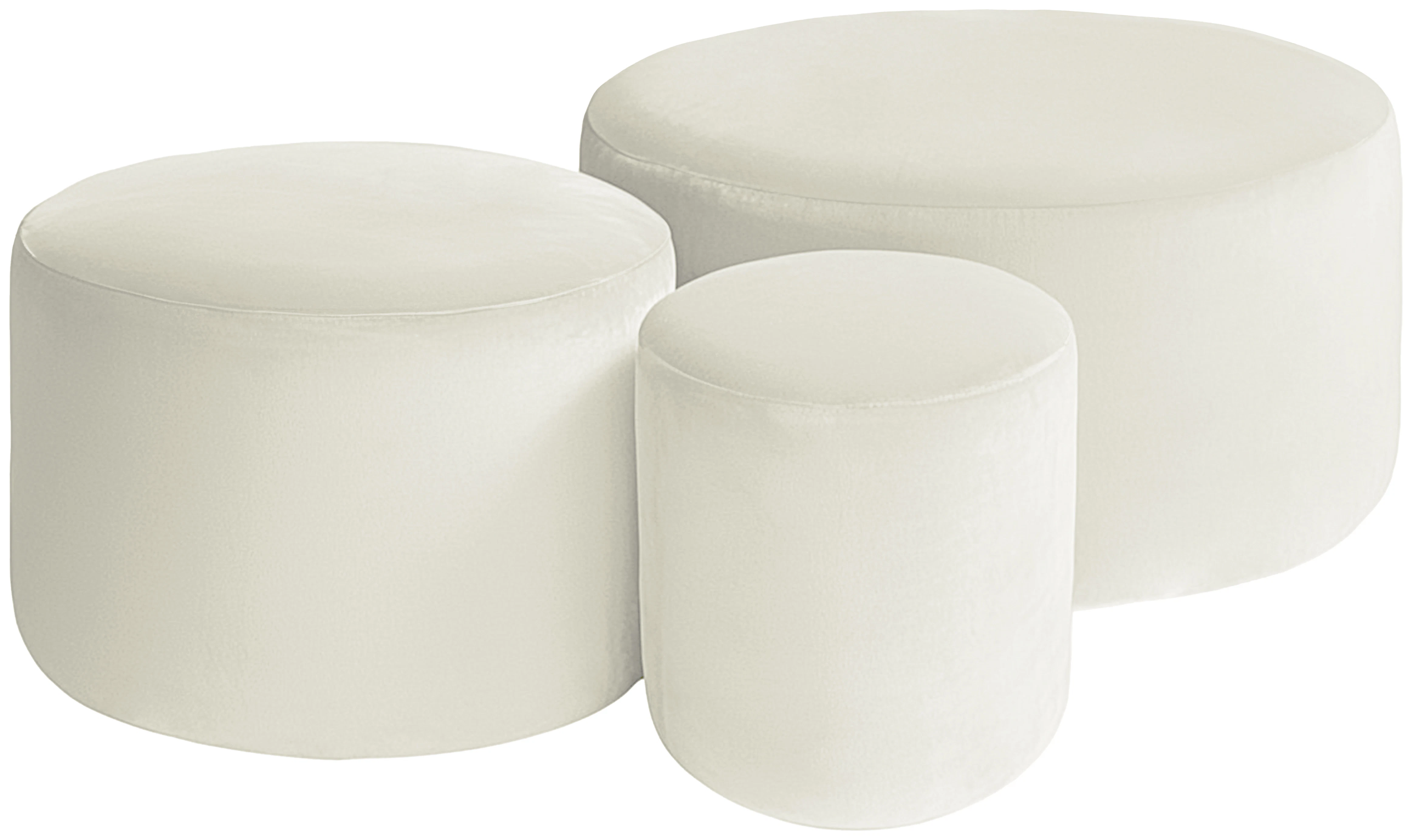 Набор пуфов "Фуфик" жемчужный бархат