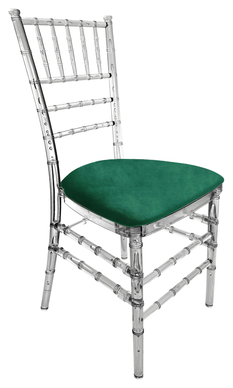 Стул "Тиффани" прозрачный, зеленый малахит бархат