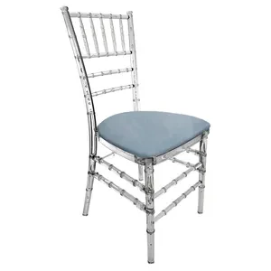 Стул "Тиффани" прозрачный, голубой сапфир бархат