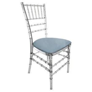 Стул "Тиффани" прозрачный, голубой сапфир бархат