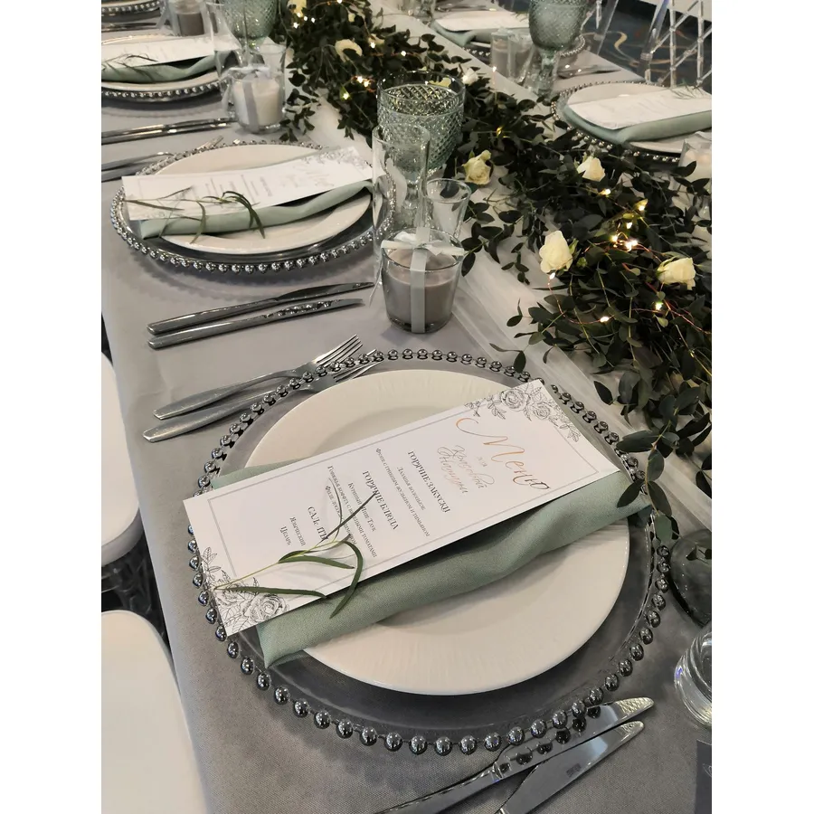 Скатерть "Альфа" серая прямоугольная - Фото миниатюра 3