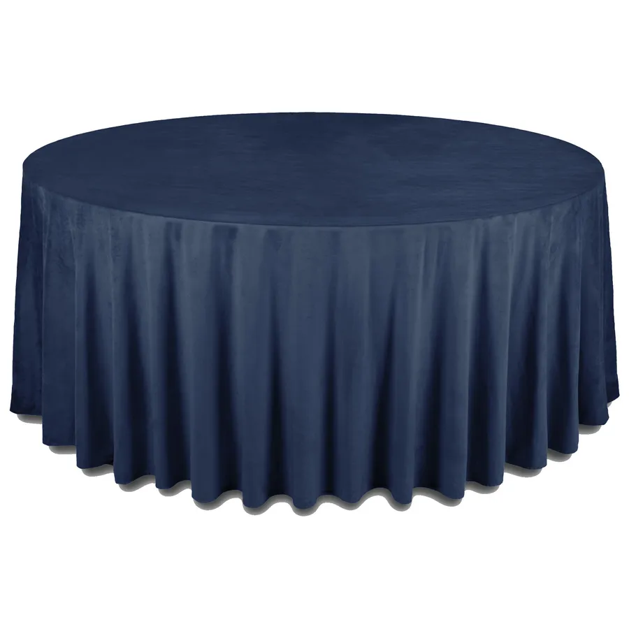 Скатерть бархатная "Бета" темная ночь круглая - Фото миниатюра 1