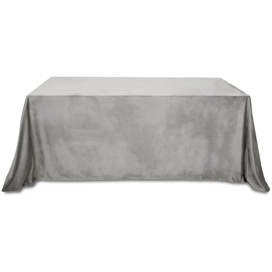 Скатерть бархатная "Бета" серая прямоугольная - Фото основное 1