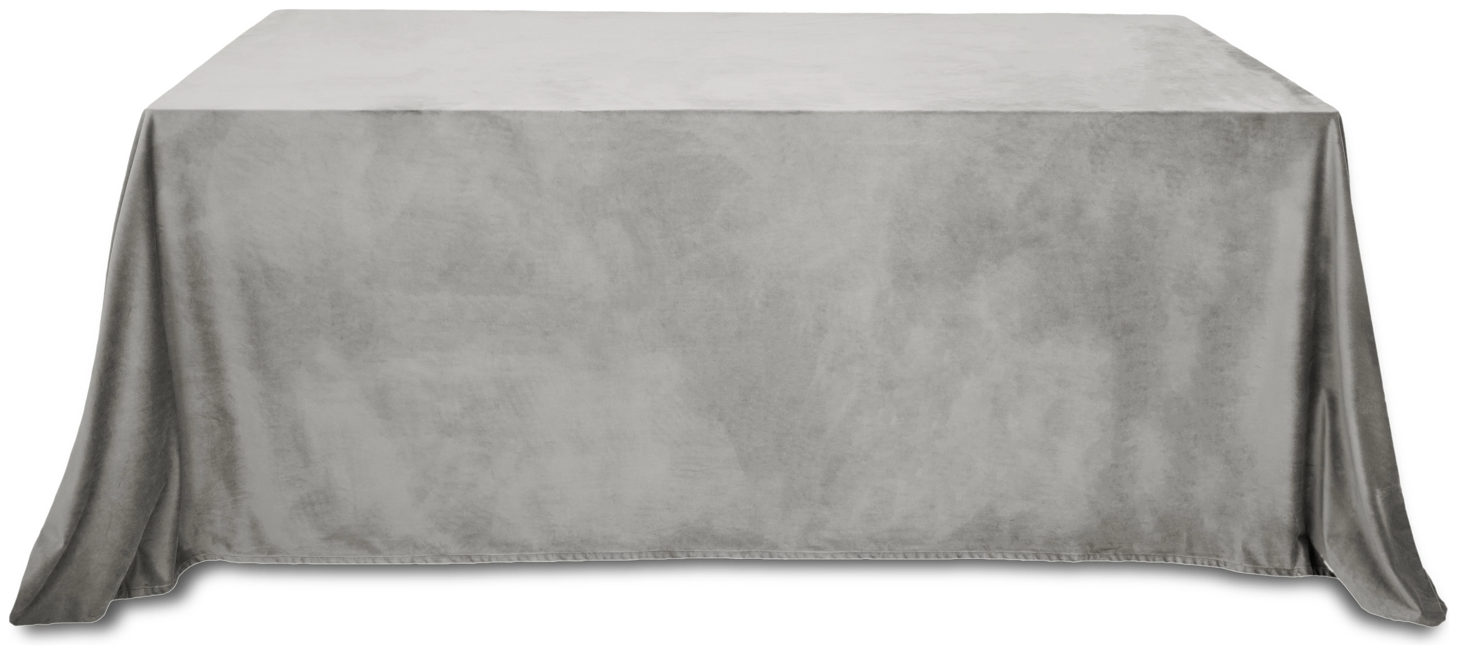 Скатерть бархатная "Бета" серая прямоугольная