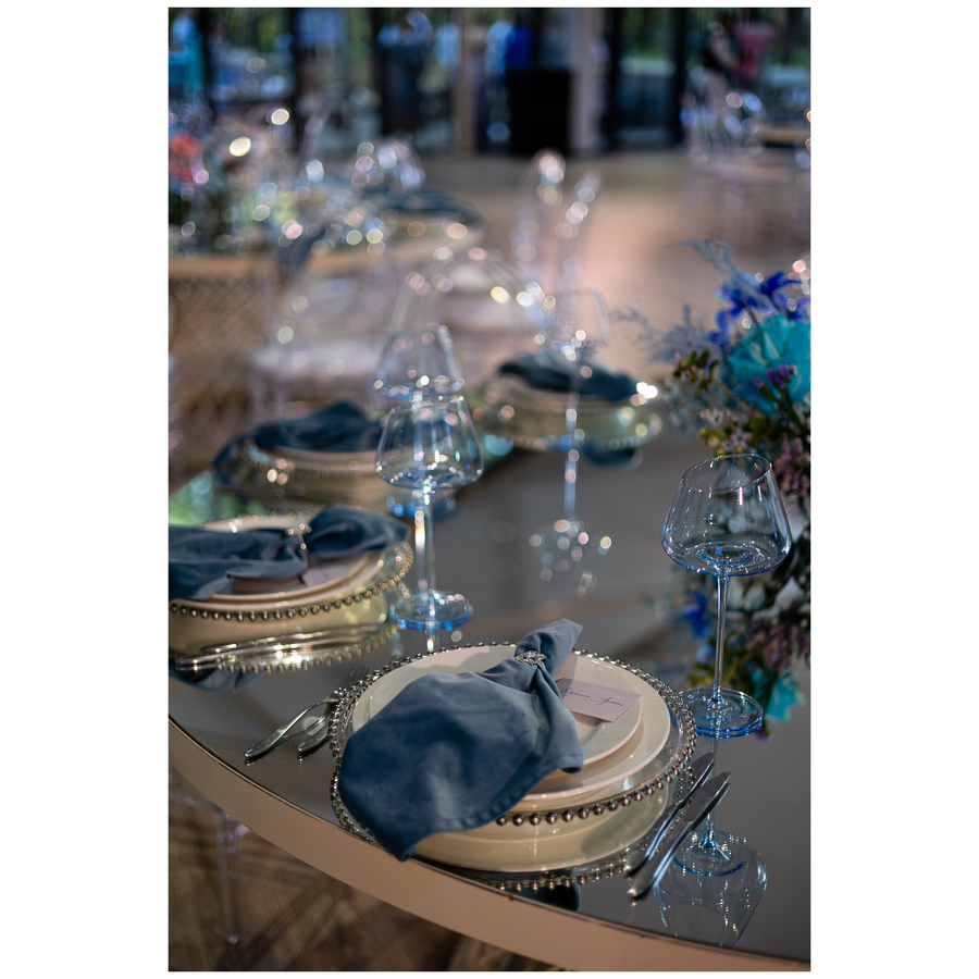 Салфетка бархатная "Бета" голубой сапфир - Фото миниатюра 5