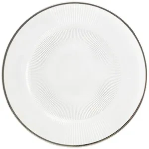Тарелка "Мистраль" прозрачная с серебряным кантом - Фото 1