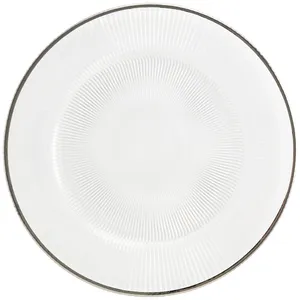 Тарелка "Мистраль" прозрачная с серебряным кантом