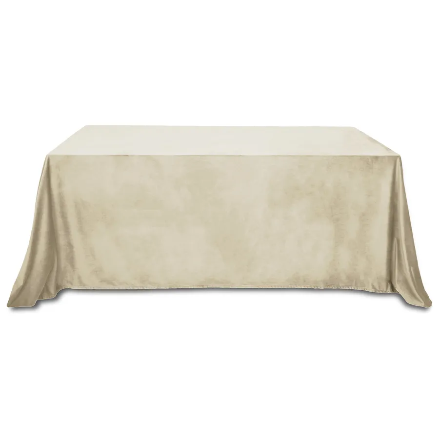 Скатерть бархатная "Бета" миндальный латте прямоугольная - Фото миниатюра 1