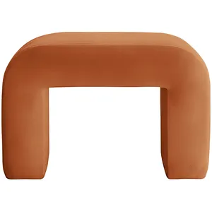 Пуфик "Боу" мини рыжая лиса бархат