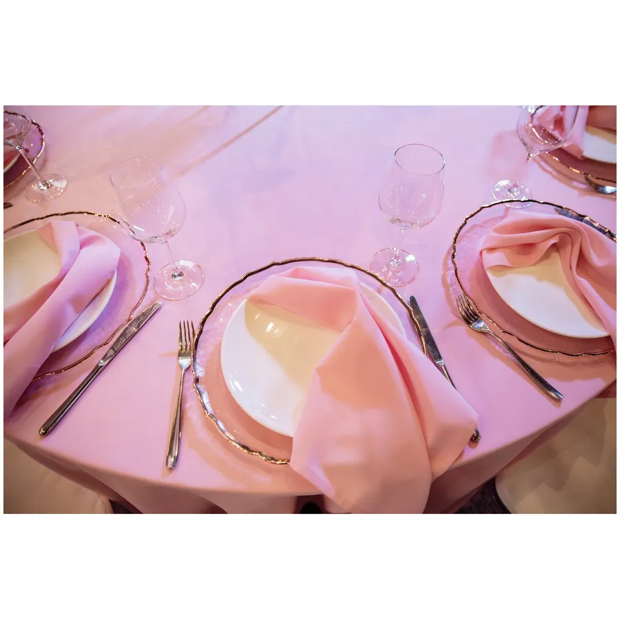 Скатерть "Альфа" нежно-розовая круглая - Фото миниатюра 4