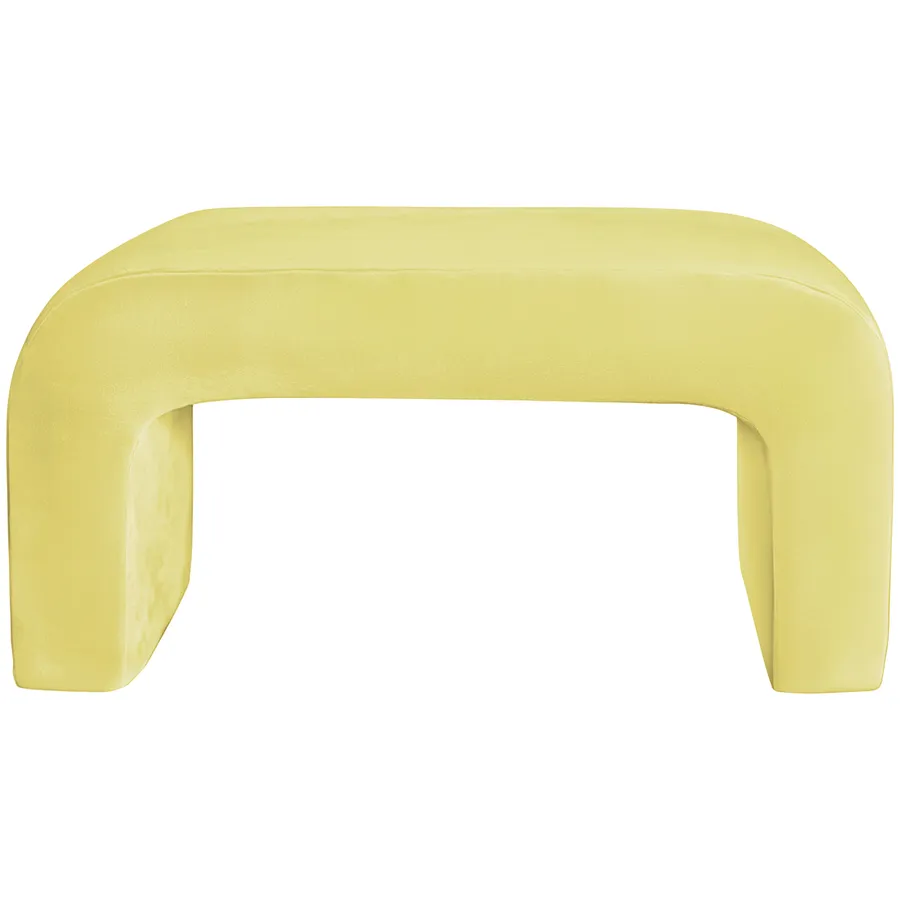 Пуфик "Боу" макс спелая дыня бархат - Фото миниатюра 1