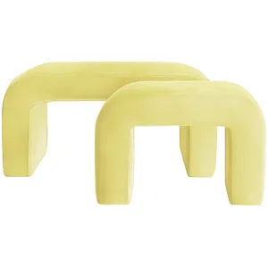 Набор пуфов "Боу" спелая дыня бархат