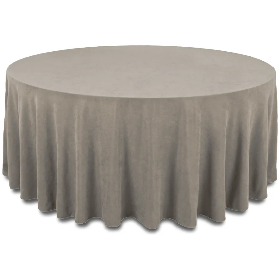 Скатерть канвас "Гамма" | светло-серая круглая - Фото миниатюра 1