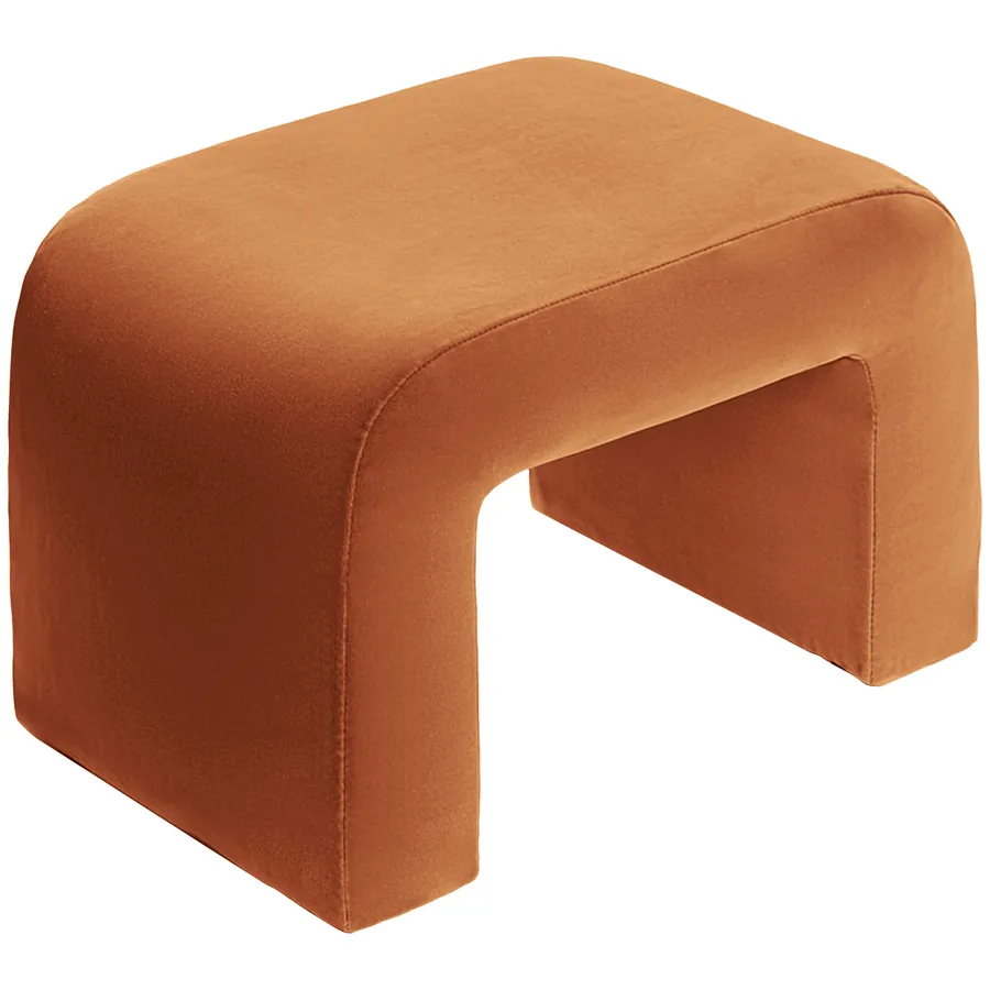 Пуфик "Боу" мини рыжая лиса бархат - Фото миниатюра 2