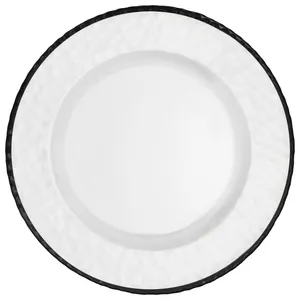 Тарелка "Барто" прозрачная с черным кантом