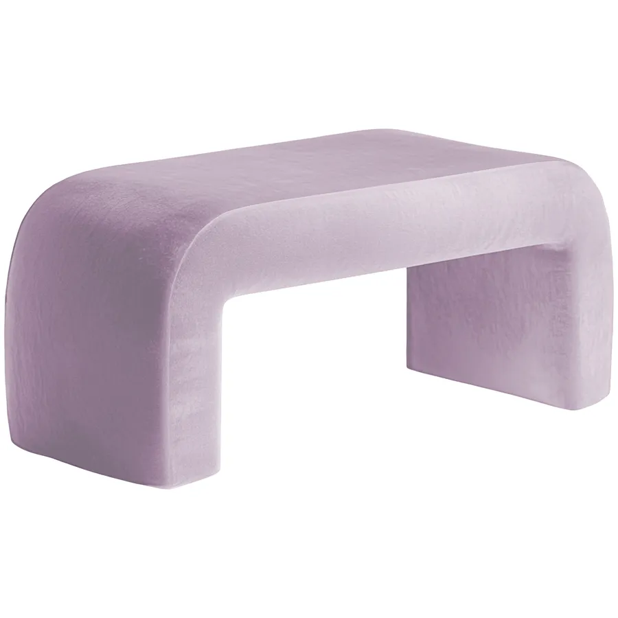 Пуфик "Боу" макс сиреневая дымка бархат - Фото миниатюра 2