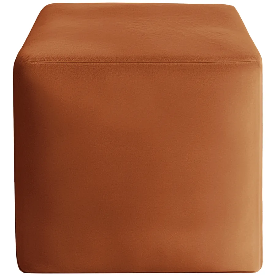 Пуфик "Квадро" рыжая лиса бархат - Фото миниатюра 1