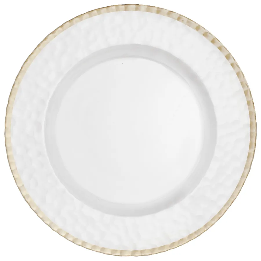 Тарелка "Барто"  прозрачная с золотым кантом - Фото миниатюра 1