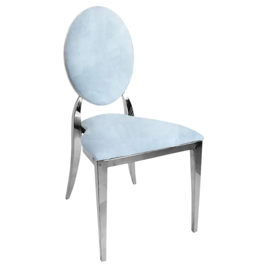 Стул "Вашингтон" серебряный, аквамарин бархат - Фото основное 1