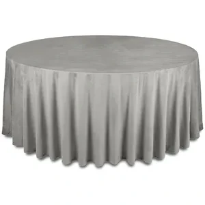 Скатерть бархатная "Бета" серая круглая - Фото 1