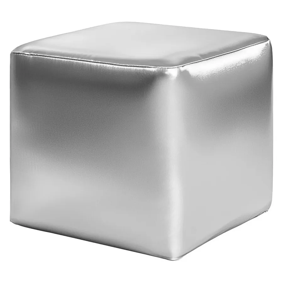 Пуфик "Квадро" серебряный - Фото миниатюра 2