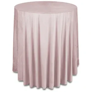 Скатерть бархат "Бета" бледно-розовая для коктейльного стола
