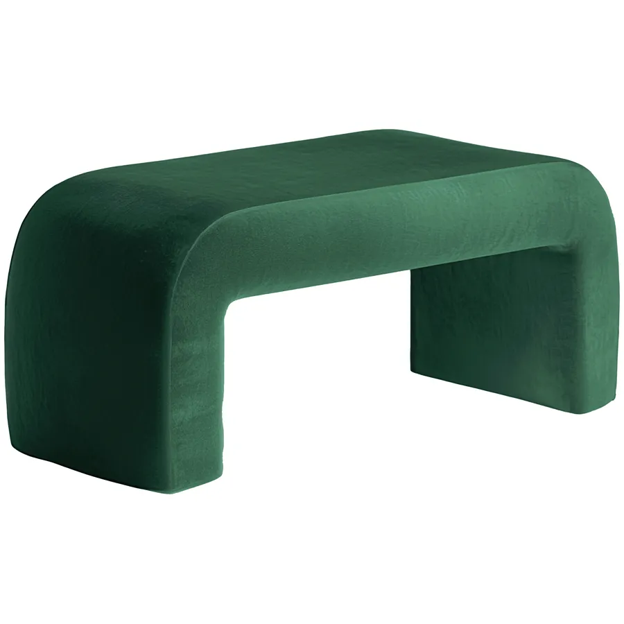 Чехол пуфик "Боу" макс зеленый малахит бархат - Фото миниатюра 1